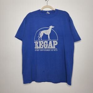 Vintage REGAP Retired Greyhounds Burnout Soft Blue Nature Art Shirt Jerzees XL